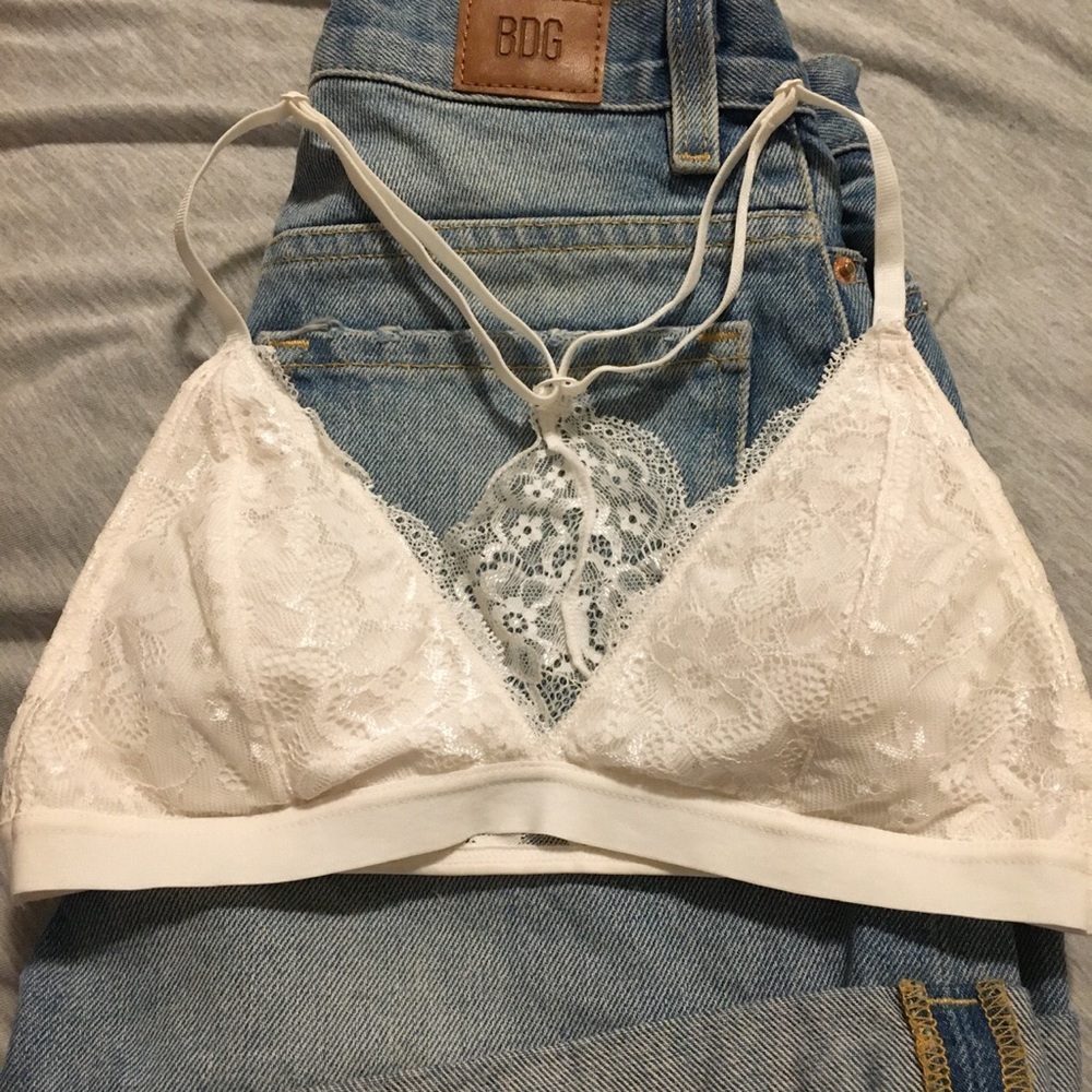 White lace bralet
